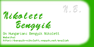 nikolett bengyik business card